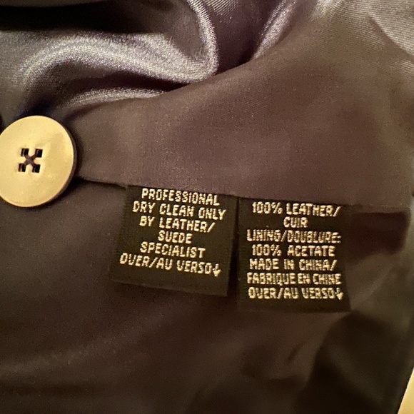 Ellen Tracy Navy Blue Leather Jacket - Picture 6 of 7